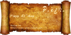 Papp Édua névjegykártya